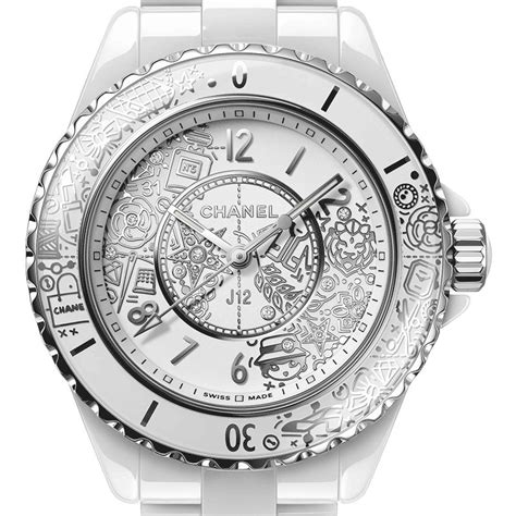 Montre Chanel J12.20 quartz céramique blanche et .